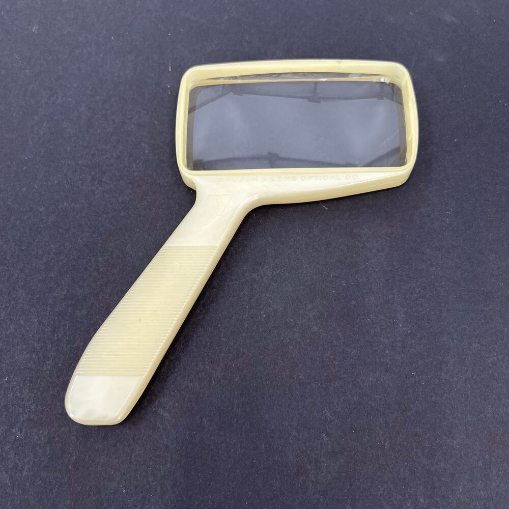 Vintage Bausch & Lomb Lucite Magnifying Glass Hand Decorated Reader